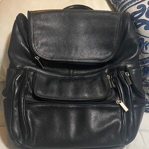 Wilsons Leather Black Multi-Pocket Backpack